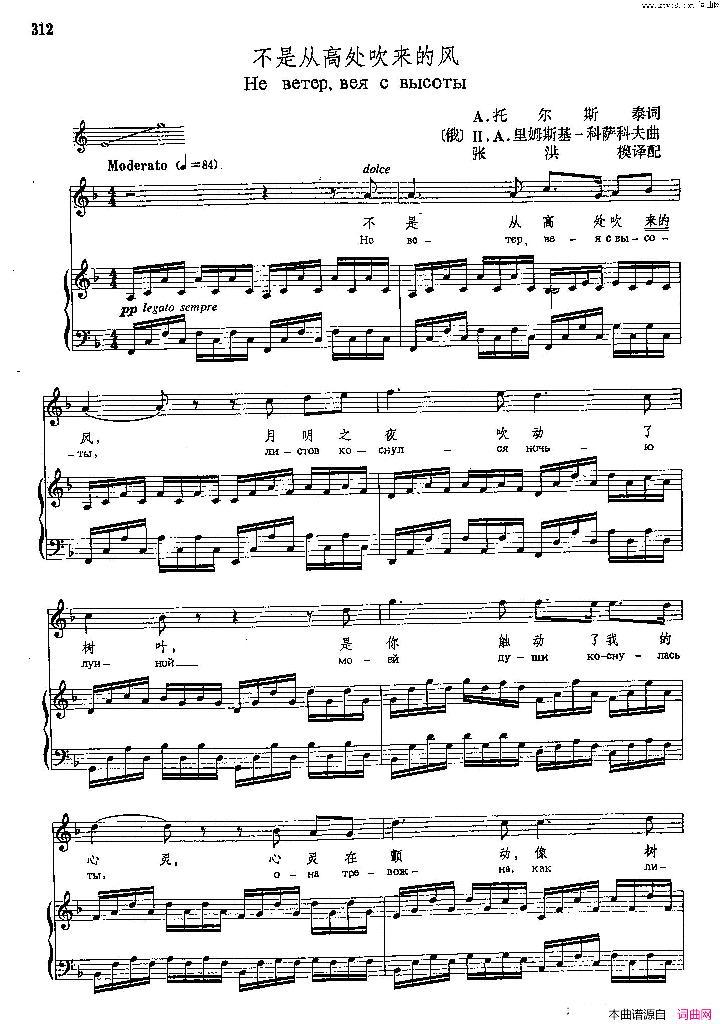 声乐教学曲库4-[俄]57不是从高处吹来的风正谱简谱-1