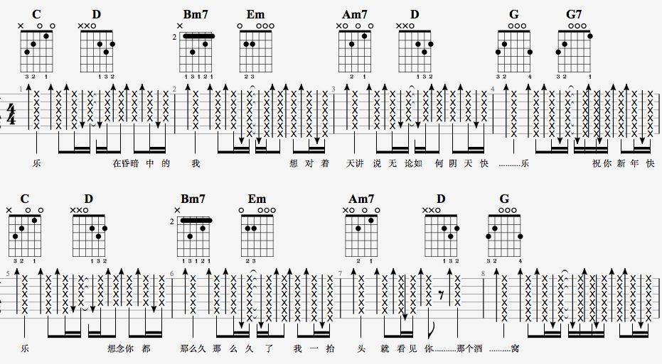 阴天快乐吉他谱-2