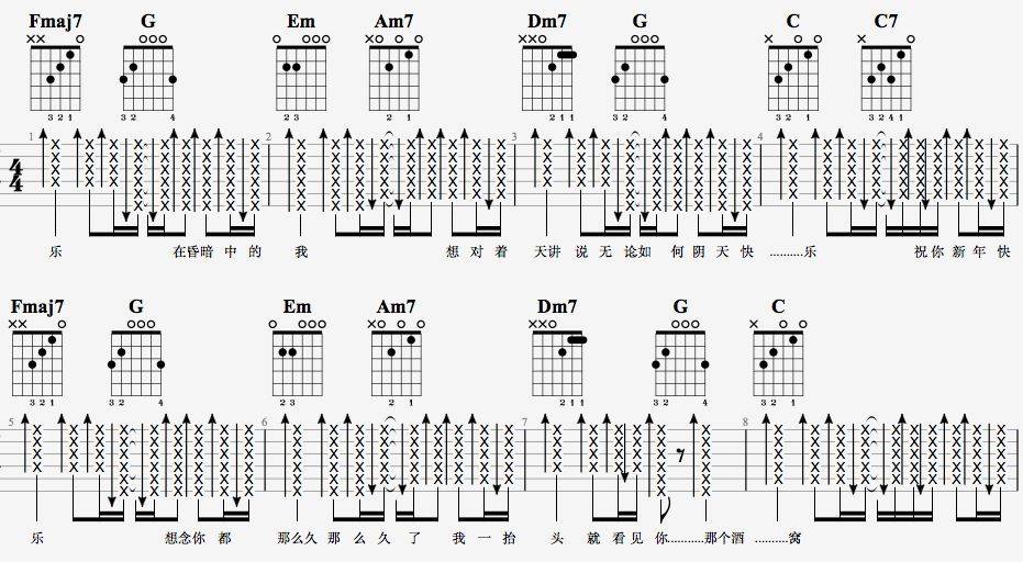 阴天快乐吉他谱-3