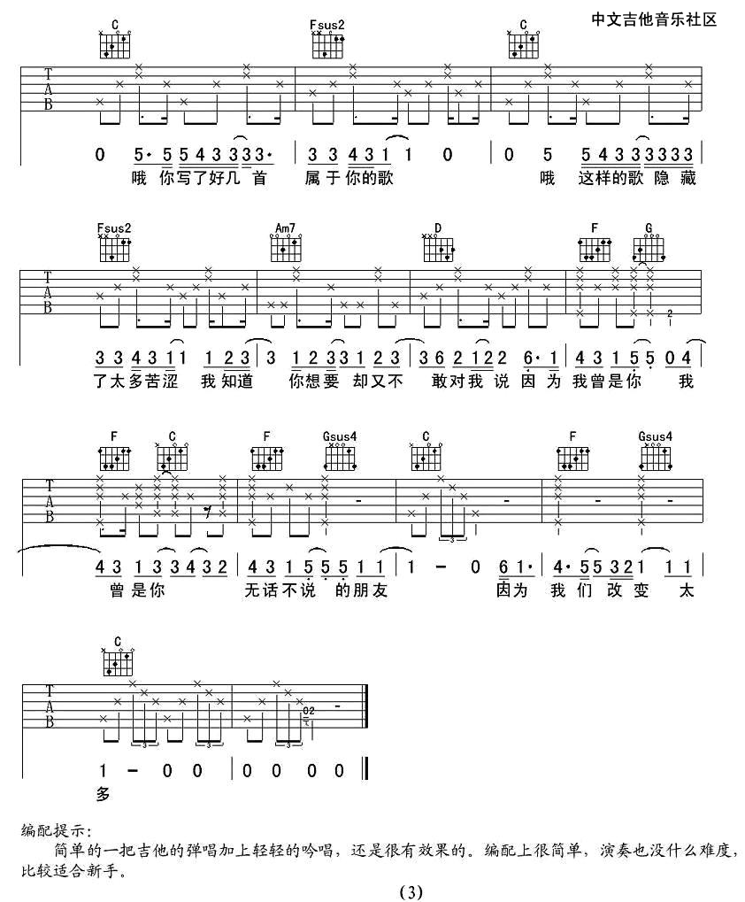 下个星期去英国吉他谱-3