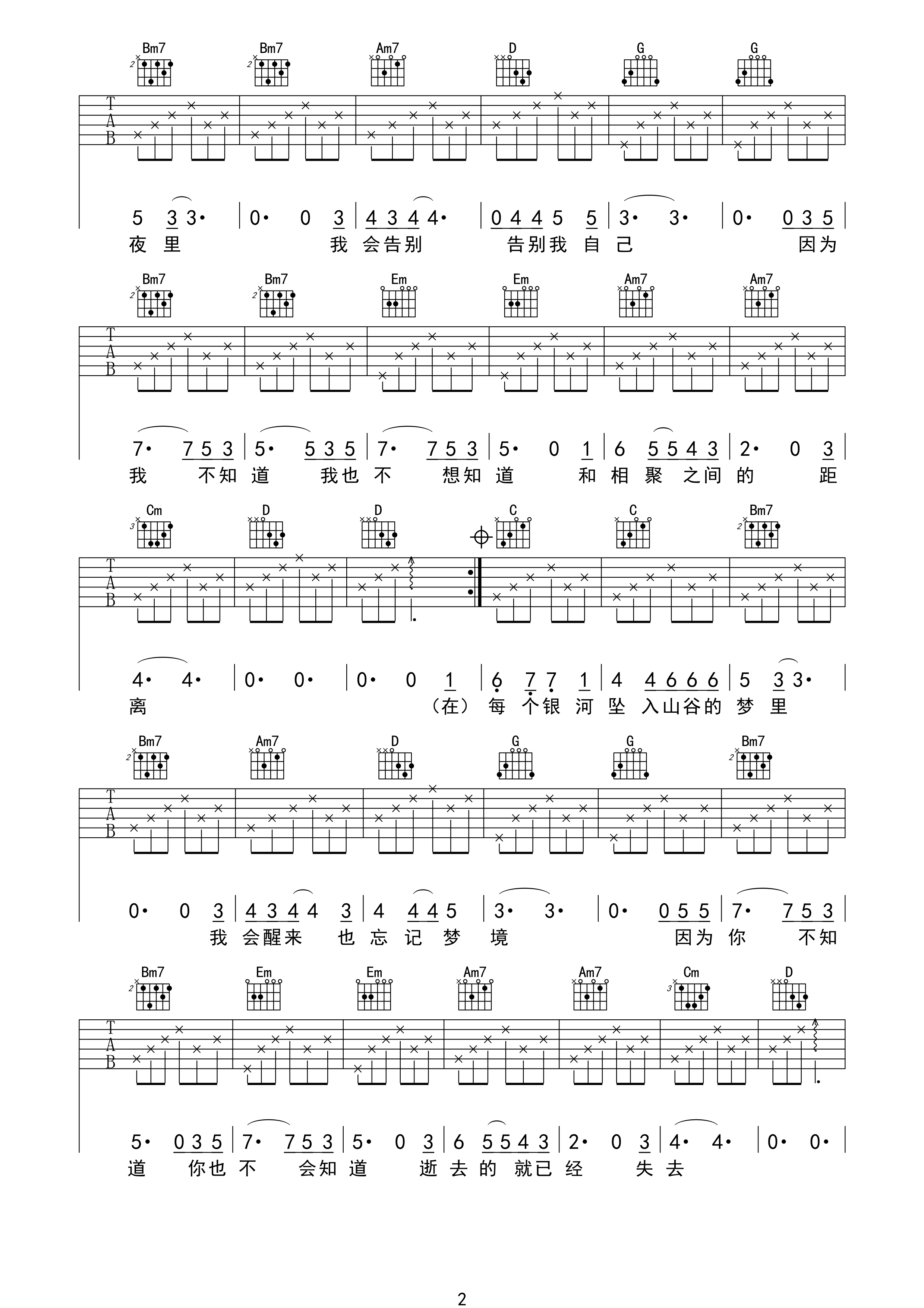 后会无期吉他谱-2