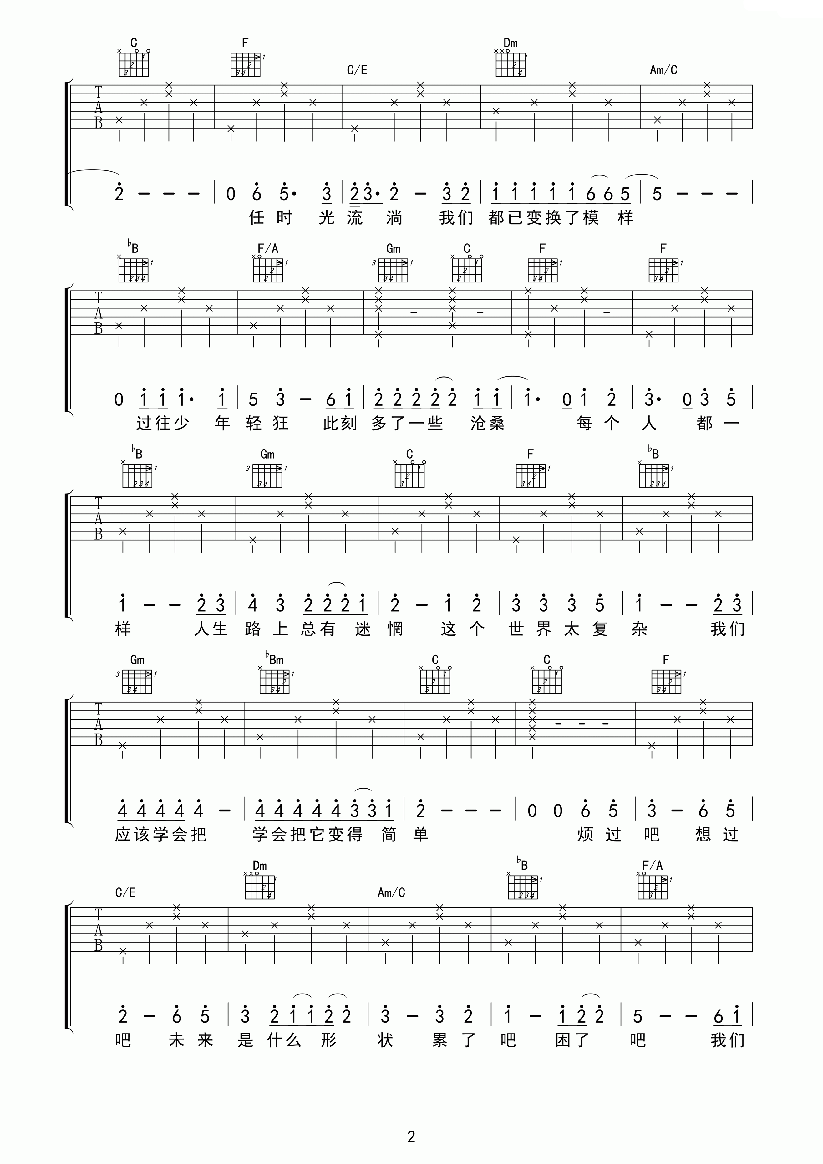 路上吉他谱-2