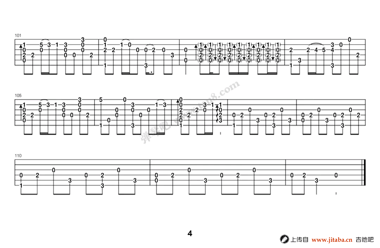 打上花火指弹吉他谱-4