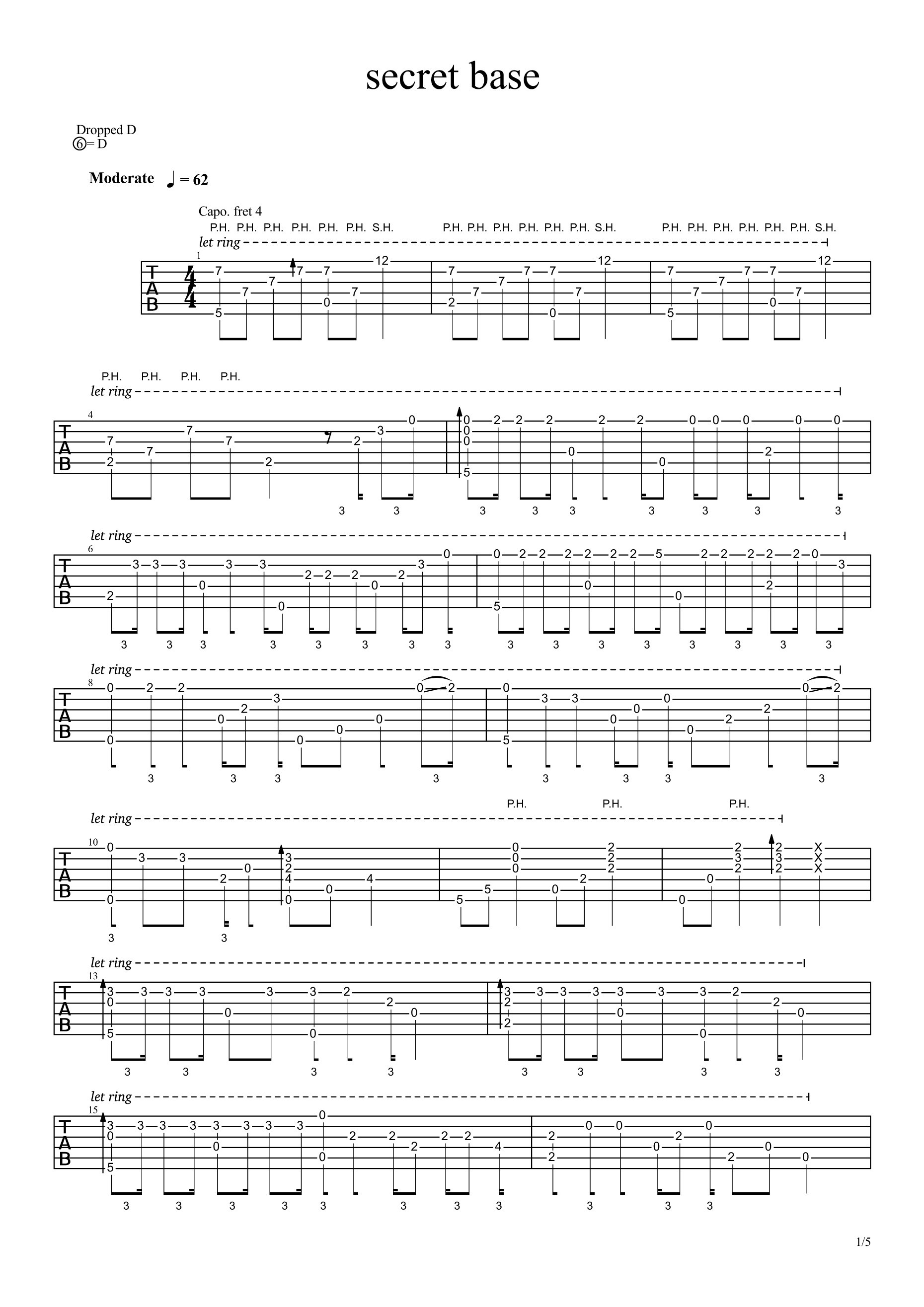 secret base吉他谱-1