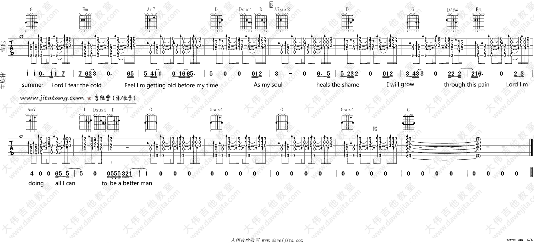 better man吉他谱-4