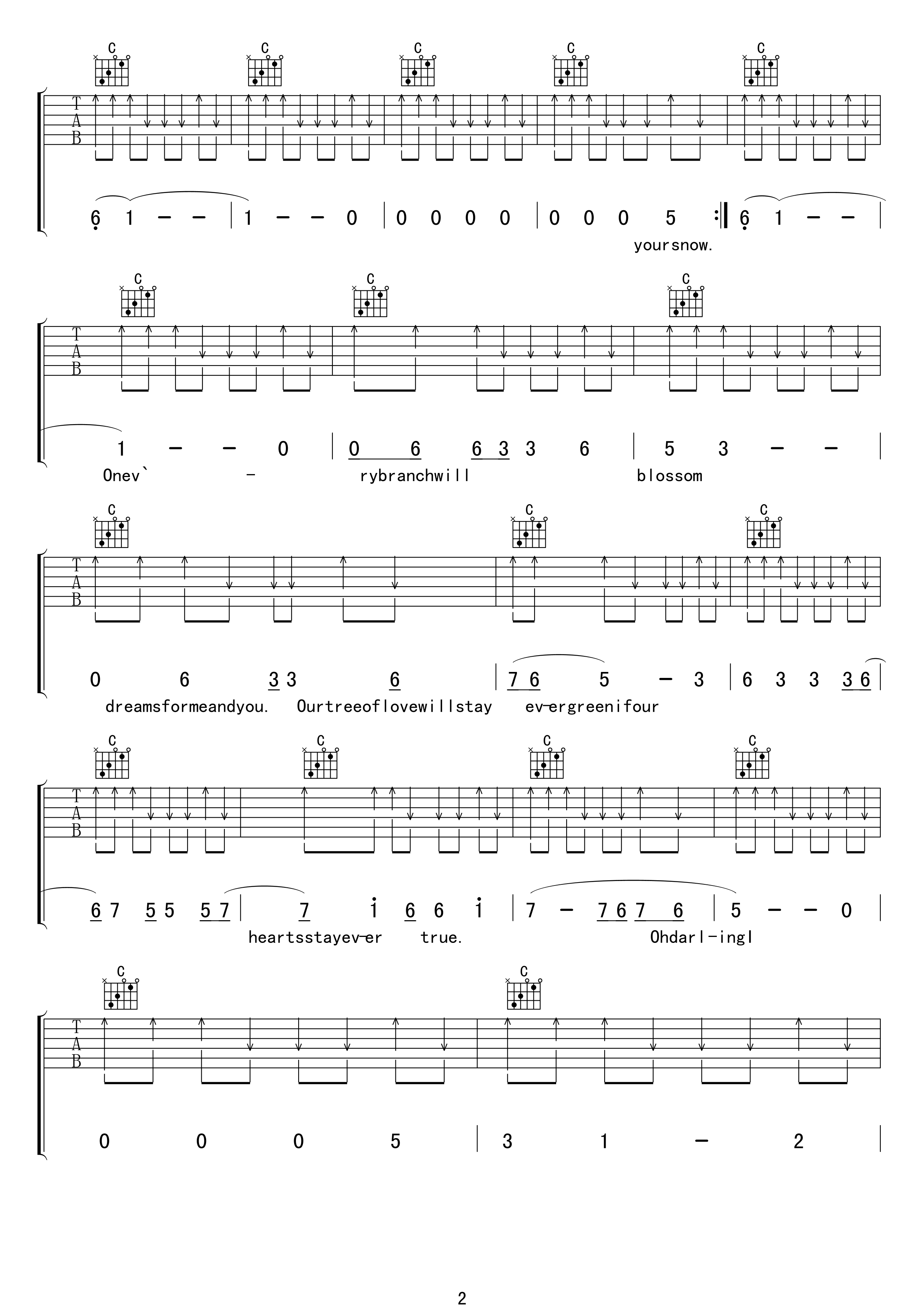 Evergreen Tree吉他谱-2