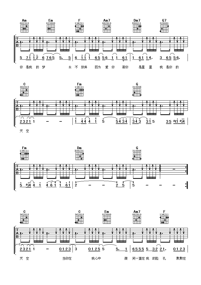 我是你的天空吉他谱-3