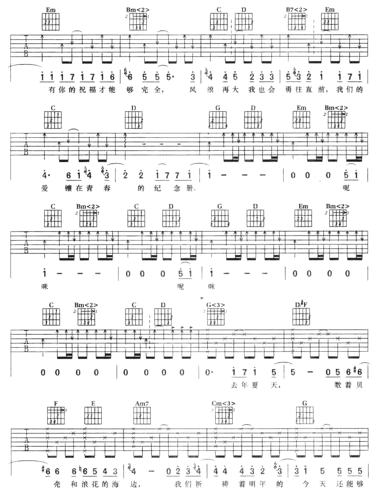 青春纪念册吉他谱-2