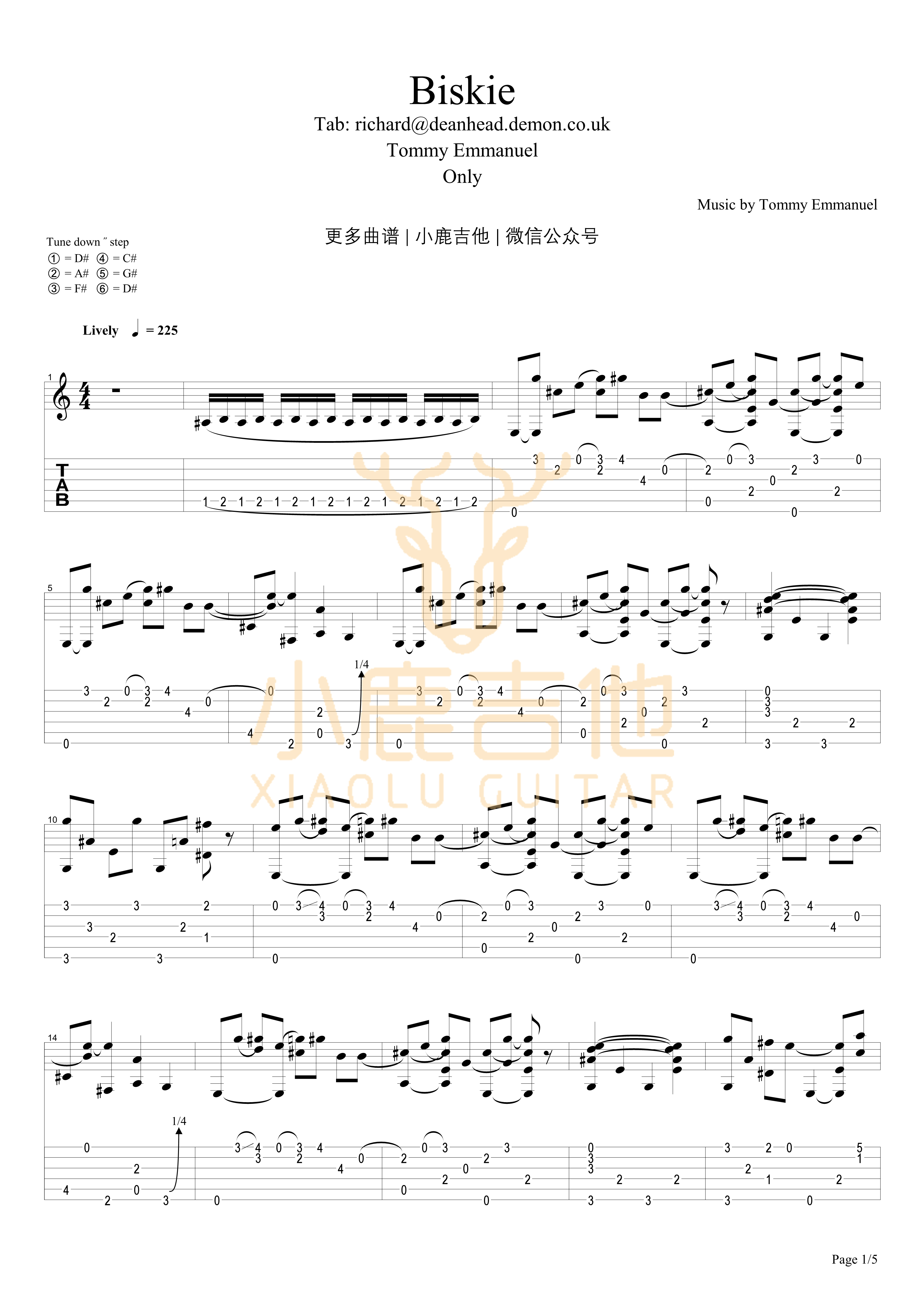 Biskie吉他谱-1