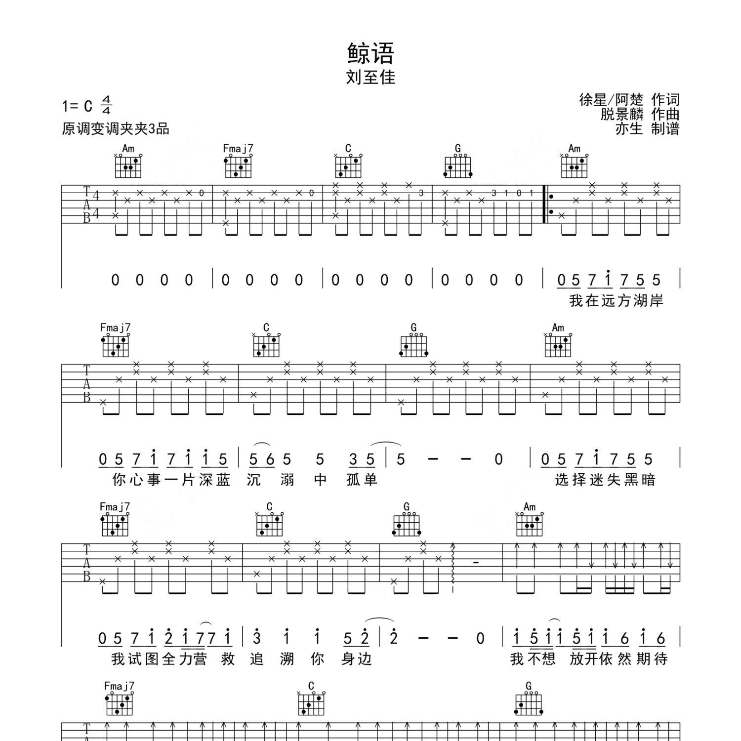 鲸语吉他谱-1